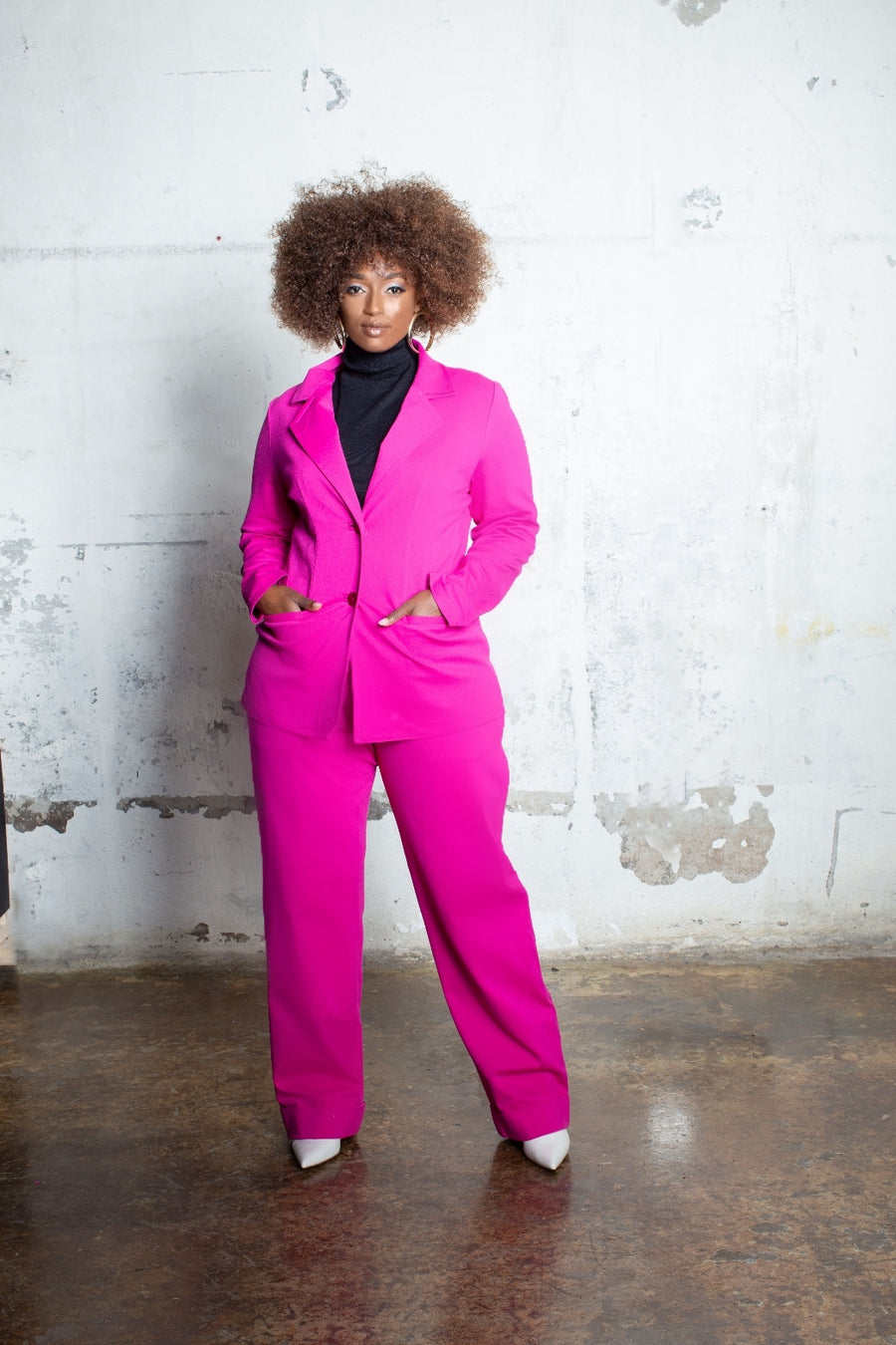 I have fallen for a hot-pink suit